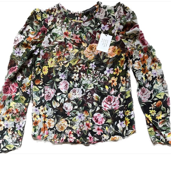 Generation Love Jada Floral Ruched Silk Top - NWT - Picture 2 of 6